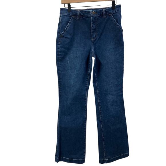 Duluth Trading Co. Womens Asset Management High Rise Trouser Jeans 6x33 Dark - Picture 1 of 16